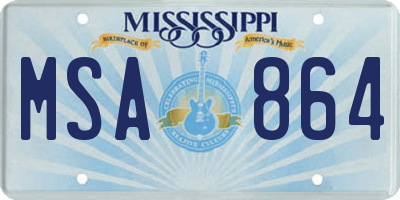 MS license plate MSA864