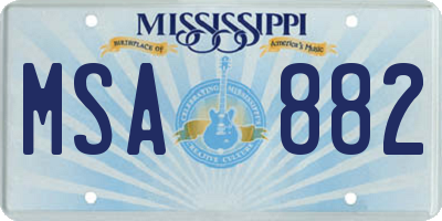 MS license plate MSA882