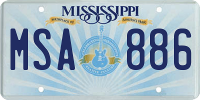 MS license plate MSA886