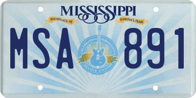 MS license plate MSA891