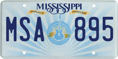 MS license plate MSA895