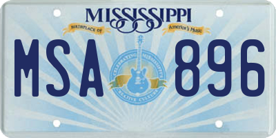 MS license plate MSA896