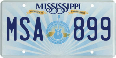 MS license plate MSA899