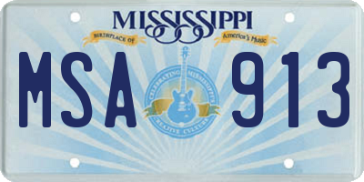 MS license plate MSA913