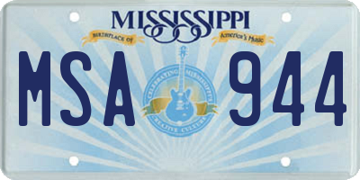 MS license plate MSA944