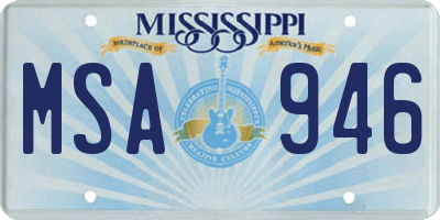 MS license plate MSA946