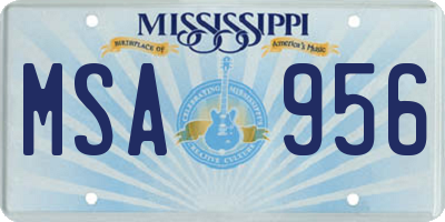 MS license plate MSA956