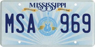 MS license plate MSA969