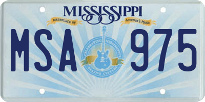 MS license plate MSA975