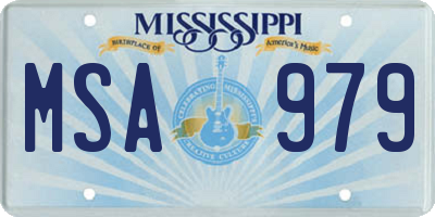 MS license plate MSA979
