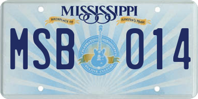 MS license plate MSB014