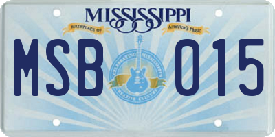 MS license plate MSB015