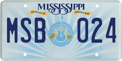 MS license plate MSB024