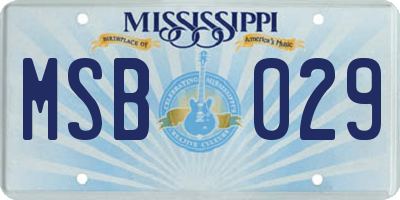 MS license plate MSB029