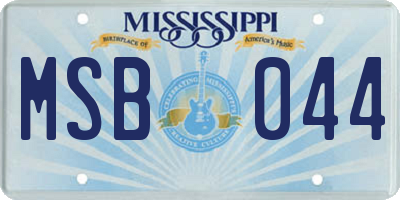 MS license plate MSB044