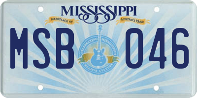 MS license plate MSB046