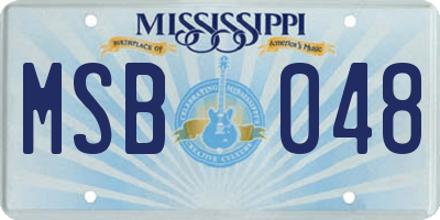 MS license plate MSB048