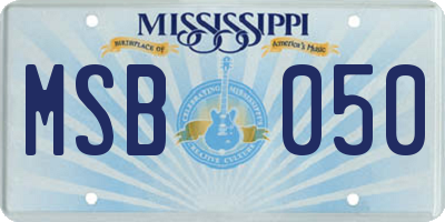 MS license plate MSB050