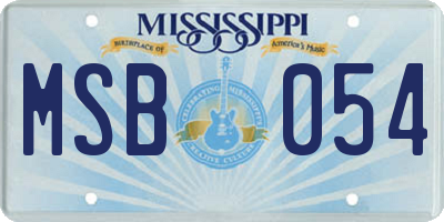 MS license plate MSB054