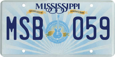 MS license plate MSB059