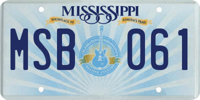 MS license plate MSB061