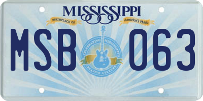 MS license plate MSB063