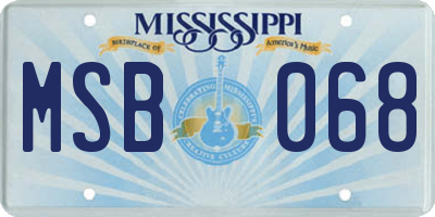 MS license plate MSB068