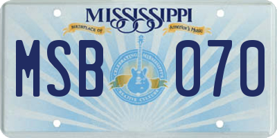 MS license plate MSB070