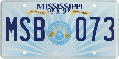 MS license plate MSB073