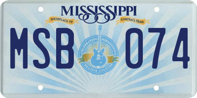 MS license plate MSB074