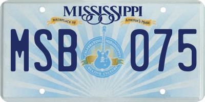 MS license plate MSB075