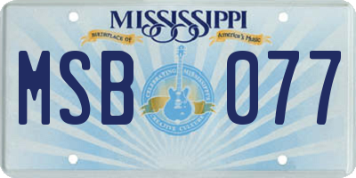 MS license plate MSB077