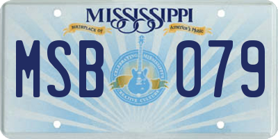 MS license plate MSB079