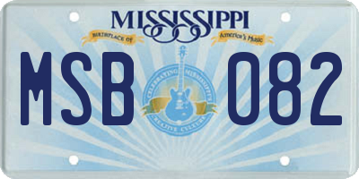 MS license plate MSB082