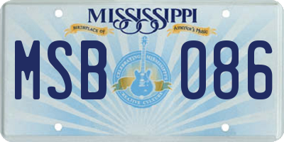 MS license plate MSB086