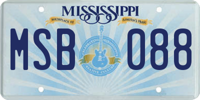 MS license plate MSB088