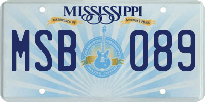 MS license plate MSB089