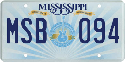 MS license plate MSB094