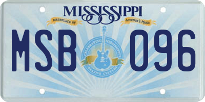 MS license plate MSB096