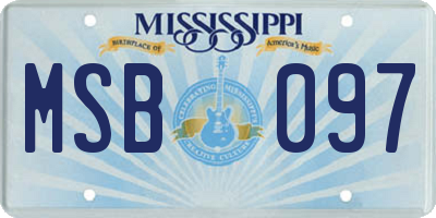 MS license plate MSB097