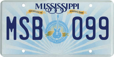 MS license plate MSB099