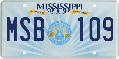 MS license plate MSB109