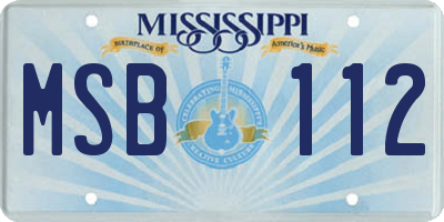 MS license plate MSB112