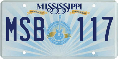 MS license plate MSB117
