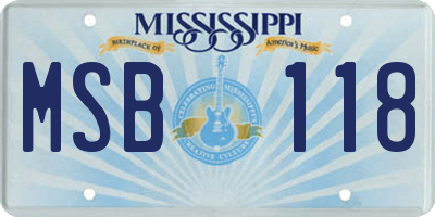 MS license plate MSB118
