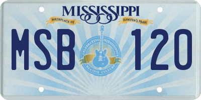 MS license plate MSB120