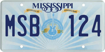 MS license plate MSB124
