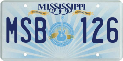 MS license plate MSB126