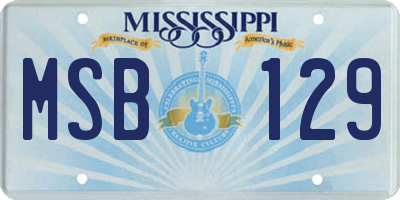 MS license plate MSB129