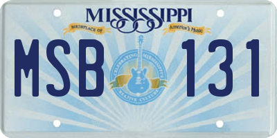 MS license plate MSB131